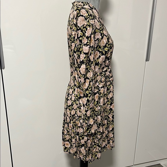 ZARA NWOT Puff Sleeves Floral Print Mini Dress Open Back, Size L - Picture 13 of 14